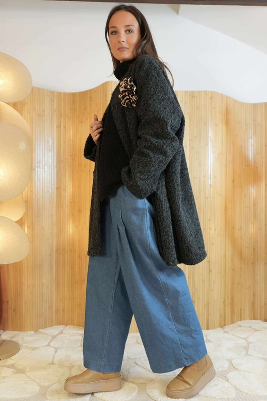 Norbury Corsage Relaxed Jacket Charcoal Black /19=